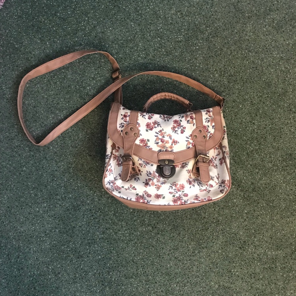 floral satchel bag